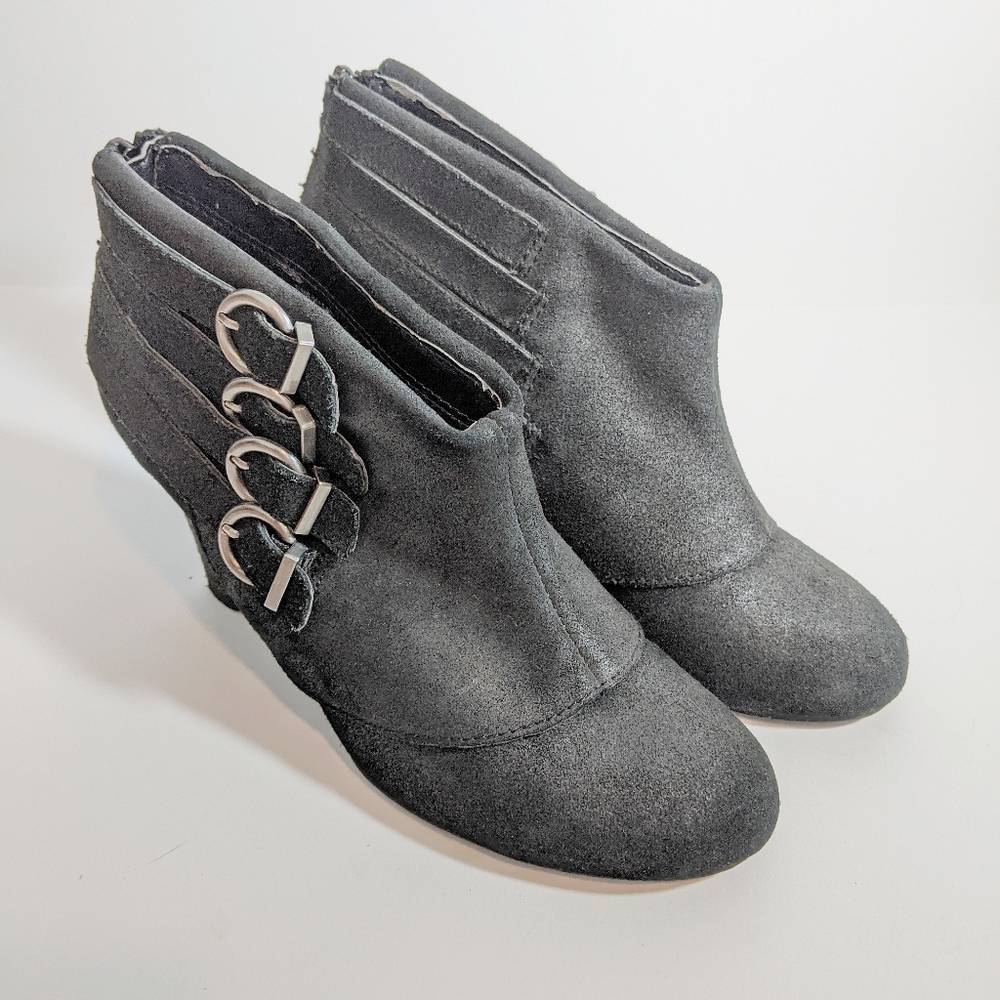 Naughty monkey black suede booties silver buckles - Picture 6 of 6